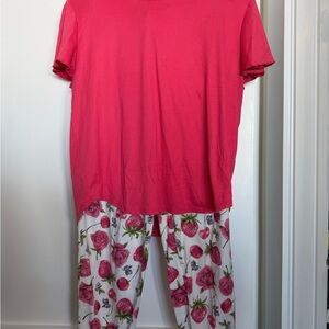 Christian Siriano Strawberry Print Pajamas | Lounge Sleepwear | Size L